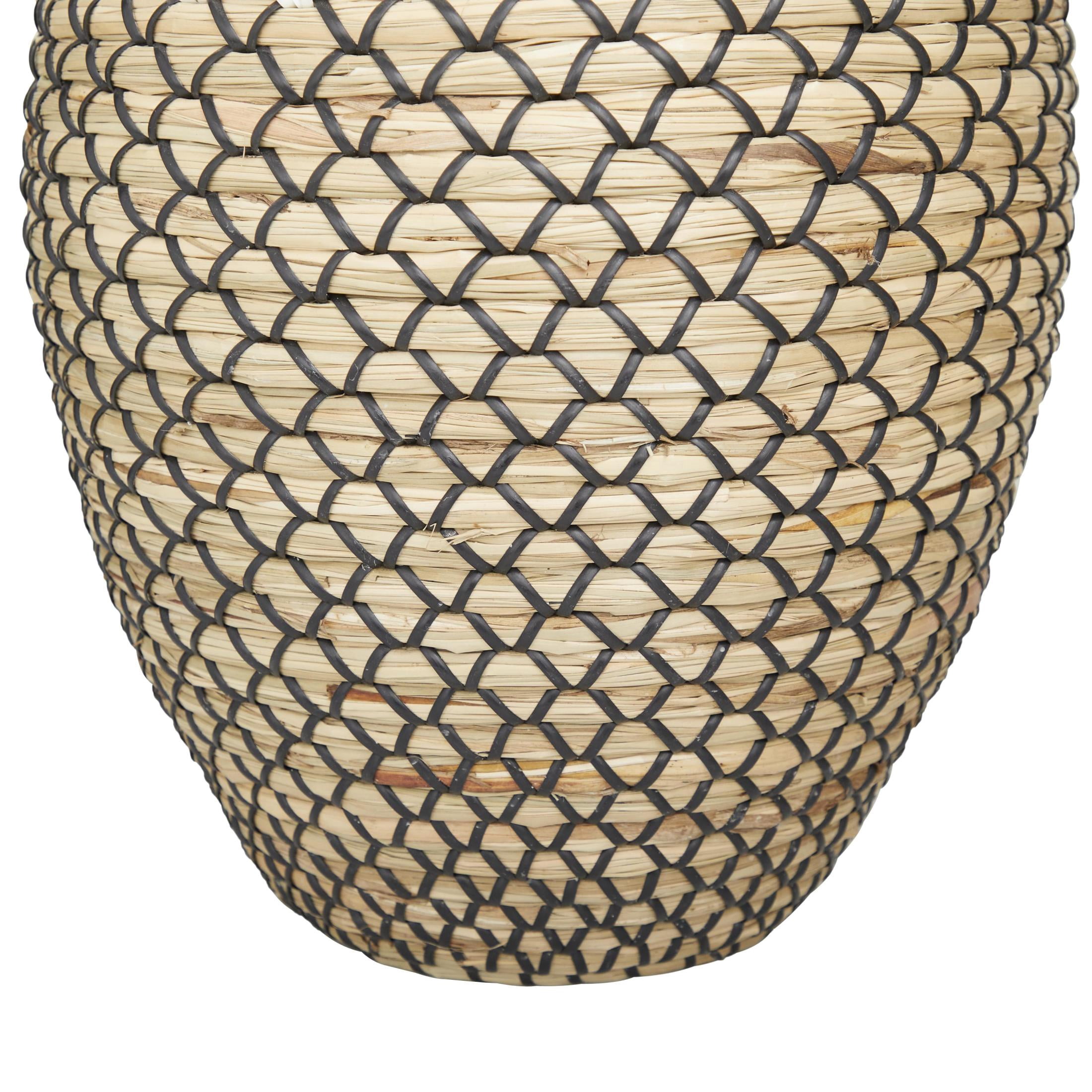 DecMode 20" Handmade Tall Woven Floor Brown Seagrass Vase
