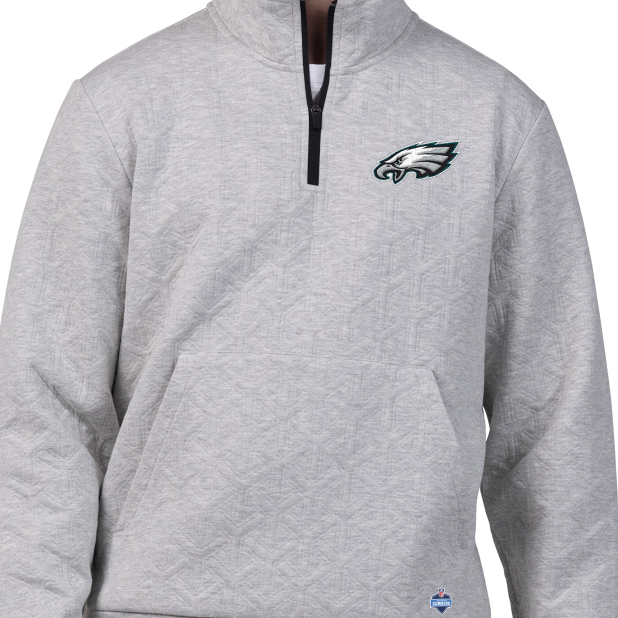 Philadelphia Eagles Men's NFL Combine Textured 1/4 Zip Pullover Longsleeve Fleece