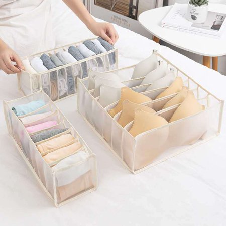 

Underwear Storage Organizer Folding Socks Shorts Bra Storage Box Washable Divider Storage Box Household Closet Organizer