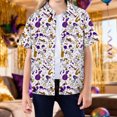 thumbnail image 2 of Rotm Kids Christmas Button Up Hawaiian Shirts for Boys, Button Down Short Sleeve Tropical Print, Kids Summer Beachwear Tops White,14-15 Years, 2 of 4