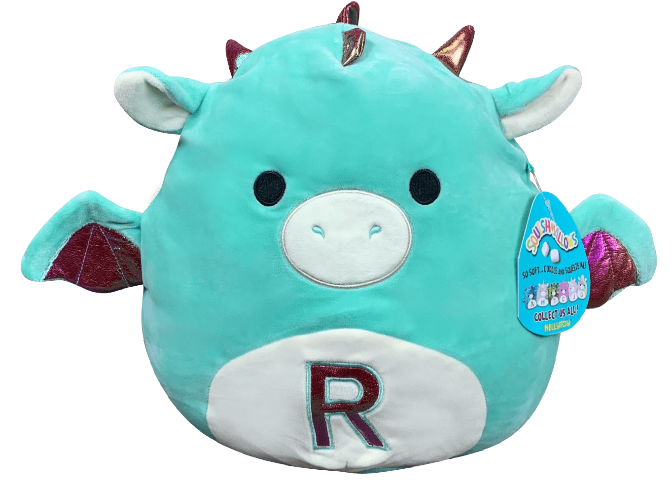 Squishmallows Monogrammed 'R' Teal Dragon 8 Inch Plush - Walmart.com