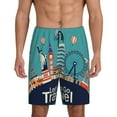 thumbnail image 1 of Balery Let's go Travel Pantalones cortos de pijama de punto de algodón para hombre con cinturilla y bolsillos-4X-Large, 1 of 6