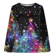 thumbnail image 7 of Mgmyaa Women's Long Sleeve Shirt Christmas-Themed Crew Neck Batwing Sleeve Casual Top, 7 of 7