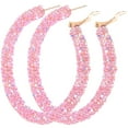 thumbnail image 4 of WeiWei Sparkle Hoop Earrings Gold Round Sequin Fashion Circle Colorful Pair, 4 of 6