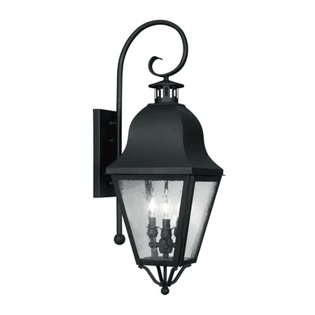 

Wall Sconces 3 Light With Seeded Glass Black Finish size 32 in 180 Watts - World of Crystal