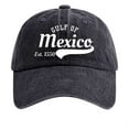 thumbnail image 1 of HJYCHN Ladies Hats Washed Denim Printed For Women Mexico Print Mens Baseball Cap Black One Size, 1 of 3