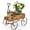 Brown, variant on Wooden Wagon Planter Cart with Metal Wheels, Rustic Fir Wood Garden Plant Bed with Handle, Decorative Flower Box for Patio, Yard, Balcony, Backyard, Porch, Lawn, Indoor Outdoor Plant Display Blue