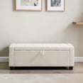 thumbnail image 3 of GZXS Flip-Top Upholstered Storage Ottoman Bench with Tufted Lid & Solid Wood Frame - 48"L x 18.7"W x 17.25"H, Easy Assembly for Bedroom/Entryway/Living Room, Chenille Fabric, Beige, 3 of 8