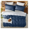 thumbnail image 5 of Twin Duvet Cover Set - Soft Double Brushed Navy Blue Duvet Cover Twin/Twin XL, 2 Piece, with Button Closure, 1 Duvet Cover 68x90 inches and 1 Pillow Sham, 5 of 9