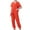 Orange #2, variant on pstuiky Scrubs for Women, Women's Short Sleeve V Neck Scrub Set Solid Color Nurse Uniform with Pants Casual Workwear for Nurses Work, Daily Wear and Home