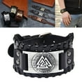 thumbnail image 3 of Triangle para hombre, Vintage de material cuero PU hombre, Medieval Tribal, de cuerda , Cuero Plata, 3 of 8