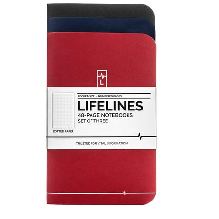 Lifelines Small Pocket Dotted Notebook | Mini Bullet Journal for To-Do Lists, Memos, Sketches, Notes | Numbered Dot Grid Pages 3.5 x 5.5 inches (Pack of (Best Bullet Journal Notebook)