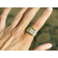 thumbnail image 2 of Forever Jewels 1Ct Round Cut Moissanite Men Cluster Pinky Ring 14k Yellow Gold Plated, 2 of 5