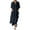 Black, variant on Linen Dress for Women Long Skirt Shirt, Elegant Solid Colour, Casual Lapel, Midi Dress, Loose Long Tunic with Pockets, Comfortable and Breathable