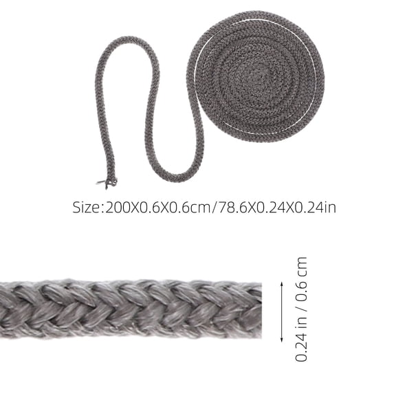 SOPOTUTU Heat Resistant Fireplace Door Seal Fiberglass Gasket Grey 1 Roll for Wood Stove and Fireplace