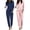 Pink Stripe_Polka Dots, variant on Ekouaer 2 Pack Womens Pajama Set Soft Pjs Long Sleeve Top With Jogger Pants Lounge Sets Sleepwear Loungewear with Pockets