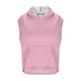 thumbnail image 5 of Otntypg Hoodie Vest Tops for Women Lightweight Casual Sherpa Fleece Lined Sleeveless Hooded Pullover Sweatshirts Loose Fit Button Decor Athletic Tank T-Shirts with Pockets Pink XXL, 5 of 10