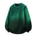 thumbnail image 2 of Men Solid Color Sweaters Vintage Long Sleeve Sweater Slouchy Mock Neck Pullover for Winter Green 3XL, 2 of 4