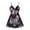 Navy, variant on FRSASU Plus size Pajamas Women Lace Sling Vest Hollow Floral See-Through Ladies Nightdress Set Pink 10(XL)