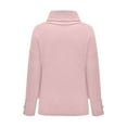 thumbnail image 5 of Women's Sweaters Womens Fall Tops Solid Color Scarf Collar Long Sleeve Pullover Sweater Top Button Detail Knitted Fall Winter Warm Casual Blouse Tunic, 5 of 8