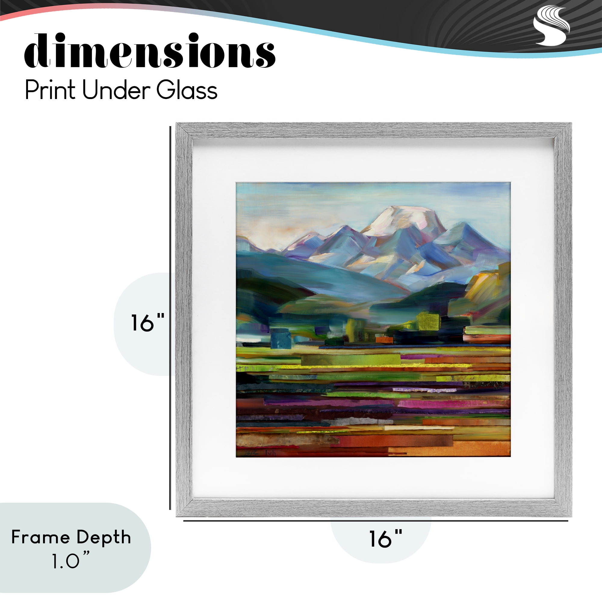 Stupell Industries Nature's Layers Mountain Scene Gray Framed Print Under Glass, design by Borcherding