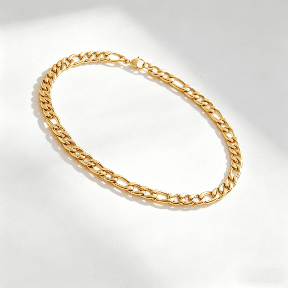 Real 10k Gold Necklace, Real Solid 10k Yellow Gold  Chain, 8mm and 16"