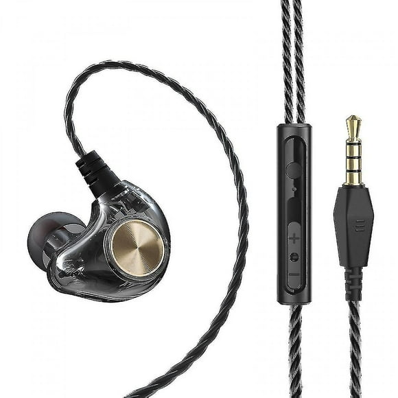 Hybrid 16 Drivers Hifi Bass Earbuds In Ear Monitor Headphones Sport Noise Cancelling Earphones Black
