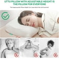 thumbnail image 2 of UTTU Cervical Pillow for Neck Strain Relief, Memory Foam Neck Pillow for Sleeping, Adjustable Orthopedic Sandwich Pillow, Contour Cooling for Side Back Stomach Sleeper, Queen(23.6"×14"×4.7"/3.9"), 2 of 11