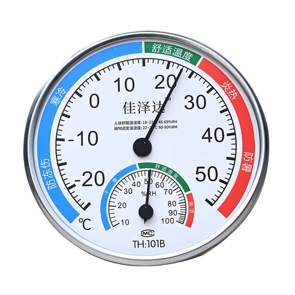 Round Analog Hygrometer - Indoor Humidity Gauge with Easy-to-Read Dial (5.12 Inch)（White）