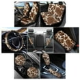 thumbnail image 2 of Renewold Light Brown Cow Print Car Seat Cover Front Back Seat Protector with Steering Wheel Cover,Belt Pad,Armrest Pad Handbrake Cover Gear Shift Cover Universal Fit Car Accessories, 2 of 7