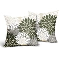thumbnail image 5 of 4th of July Pillow Covers 18x18 Patriotic Blue Red Dahlia Floral Outdoor Decorative Throw Pillows Modern Geometry Flower Pillowcase Square Linen Cushion Case Decor for Home Sofa Couch Bed,Set of 2, 5 of 6