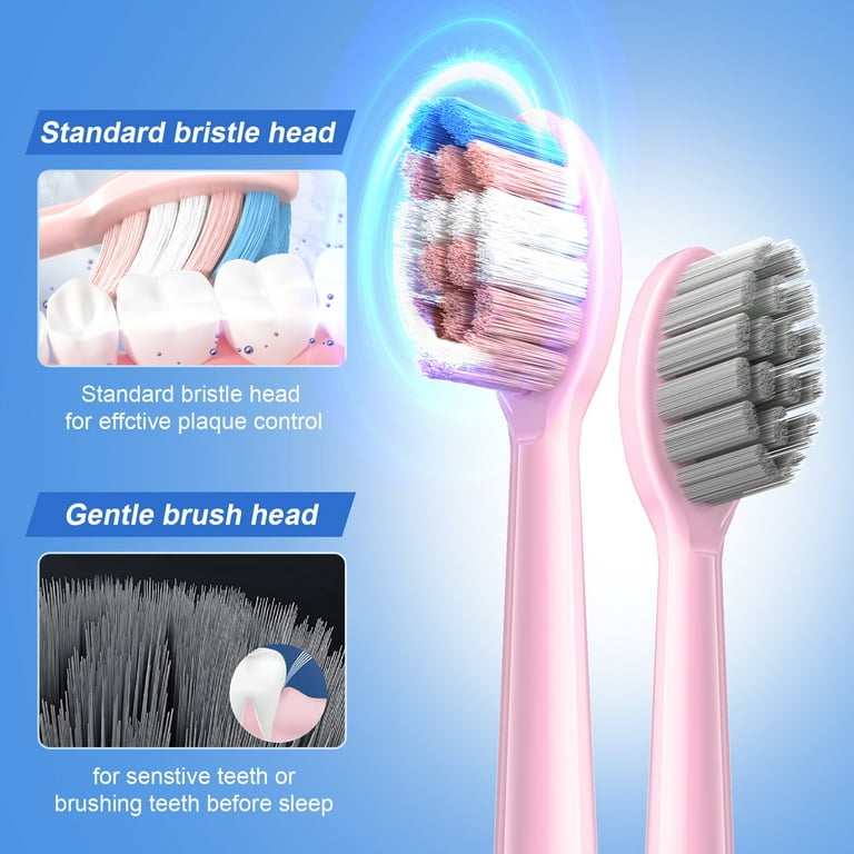 JTF Sonic Electric Toothbrush P200, 6 Brush Heads, 5 Modes, 40000