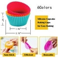 thumbnail image 5 of Paquete de tazas de silicona para hornear cupcakes, 24 moldes antiadherentes para magdalenas de gelatina Adepaton HQ-124, 5 of 5