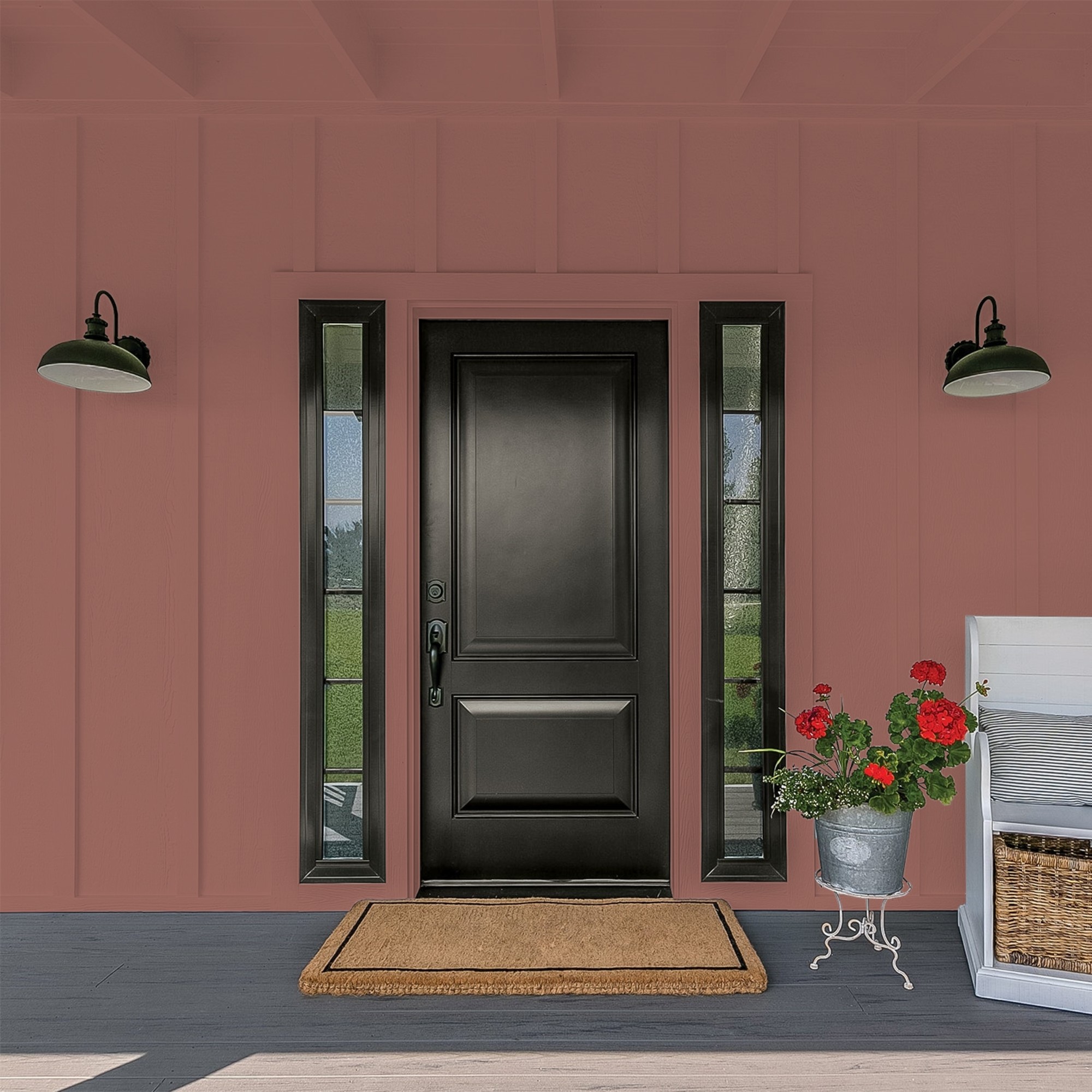 Glidden HEP Raspberry Truffle / Red Flat Exterior Paint with Primer, 1 Gallon