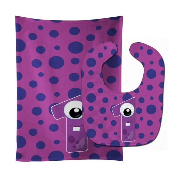 Monster Month 1 Baby Bib & Burp Cloth