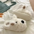 thumbnail image 4 of Lindas pantuflas de felpa y piel cálida for uso doméstico en interiores - Diseño de cachorro callejero, 4 of 6
