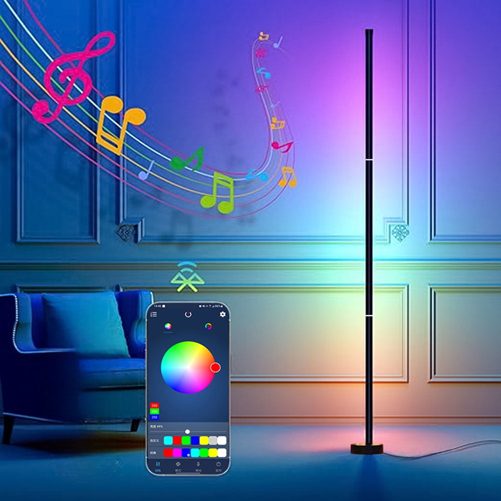 Corner Floor Lamp,2 PACK Smart RGB LED Corner Lamp with Spotlight, 10 Million Colors Changing LED Floor Lamp with App Control, Music Sync Timer Mood Lighting for Living Room, Christmas Decoration