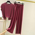 thumbnail image 4 of SDNall Pyjama d'Été pour Femme, Ajusté, Ample, Décontracté, Col Rond, Polyvalent, Amincissant, 4 of 9