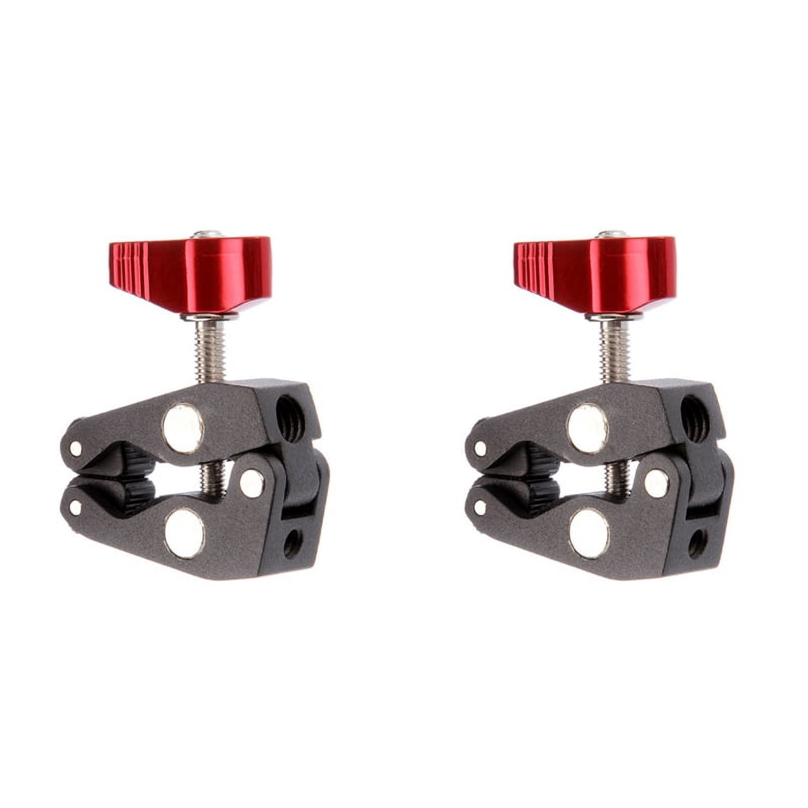 2 abrazaderas Super Clamp con perilla tipo cangrejo, de 1/4" y 3/8