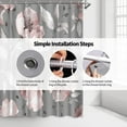 thumbnail image 5 of Elegant Pink Floral Shower Curtain Greyish Leaves Flower Grey Fabric Bath Curtain Bathroom Decor, 5 of 5