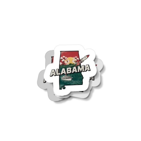 Retro Alabama Waterproof Sticker