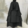 thumbnail image 6 of IBTOM CASTLE Muslim Chiffon Abaya for Women Open Front Cardigan Modest Dress with Hijab Scarf Middle East Arabian Robe Islamic Long Dress M Black, 6 of 8