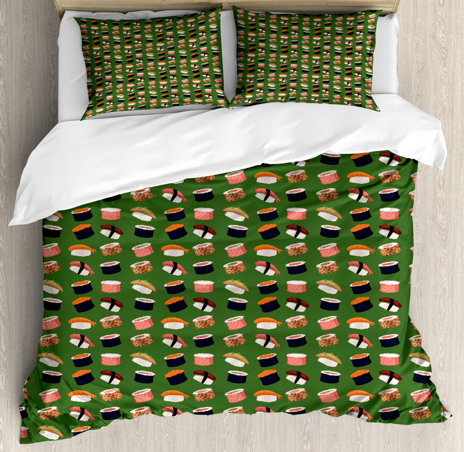 Kawaii Sushi Pattern Print Duvet Cover Bedding Set