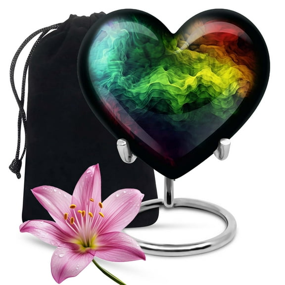 KARYLIZ Abstract Urn For Ashes - Heart Shaped Urn - Large Urn For Ashes Adult Male - Memorial Urn For Human Ashes - Urn For Cremation Ashes Mother - Funeral Urn For Adult Ashes Men - Ash Urn