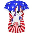 thumbnail image 2 of 4th of July Dabbing Unicorn Americorn All Over Womens T Shirt Multi LG, 2 of 2