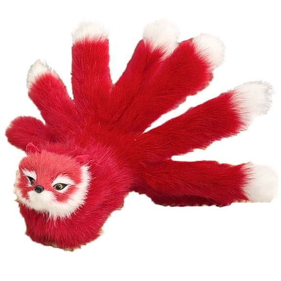 vlrwzc Cute Plush Nine-Tailed Fox Handmade Soft Fox Plushy Doll Exquisite Foxes Plush Figure Home Decorations for Adults
