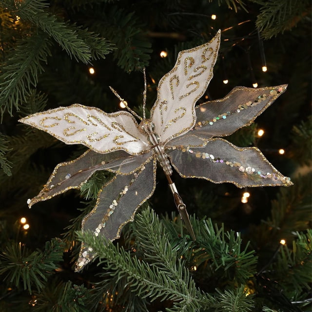 Boovnll Christmas Bows, Christmas Decorations High-End Mesh Simulation Clip Holiday Wedding Scene Decoration Props, Christmas Tree Bows, Christmas Decorations