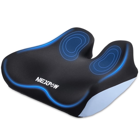 NEXPOW Car Seat Cushion for Driving, Extra Large Memory Foam Seat Cushion for Tailbone & Hip Pressure Relief, Non-Slip Chair Cushion with Washable Cover, Black