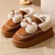 thumbnail image 3 of Zapatillas para uso al aire libre en invierno, zapatos de algodón con lazo de interior de suela gruesa, zapatillas bajas de algodón cálidas de terciopelo de invierno para mujer, 3 of 5