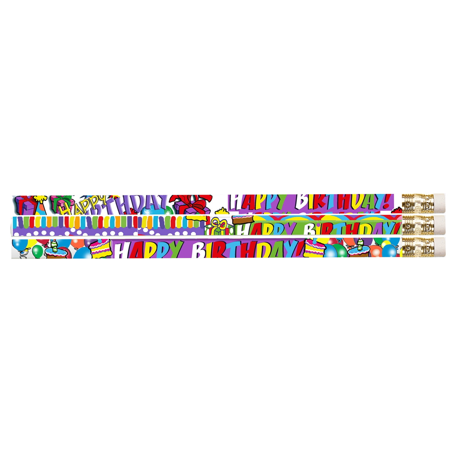 Musgrave Pencil Company Birthday Supreme Motivational/Fun Pencils, 12 Per Pack, 12 Packs